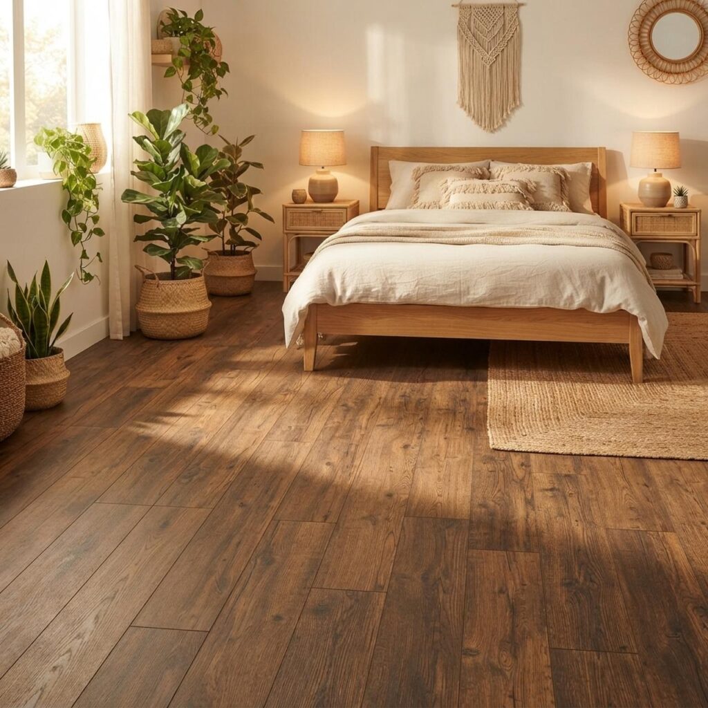Дуб портовый · D3570-RB в интерьере: Спальня
