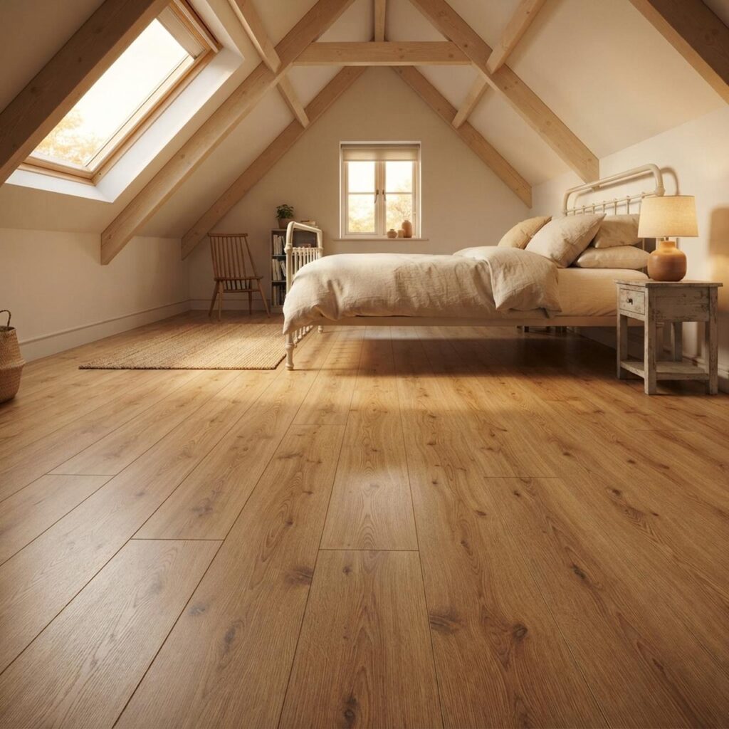 Harvest Oak Beige · D81672 в интерьере: Спальня