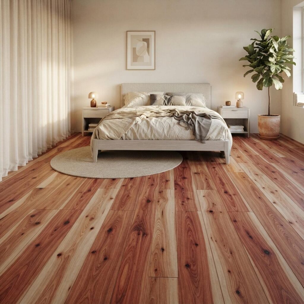 Harvest Oak Sand · D81682 в интерьере: Спальня