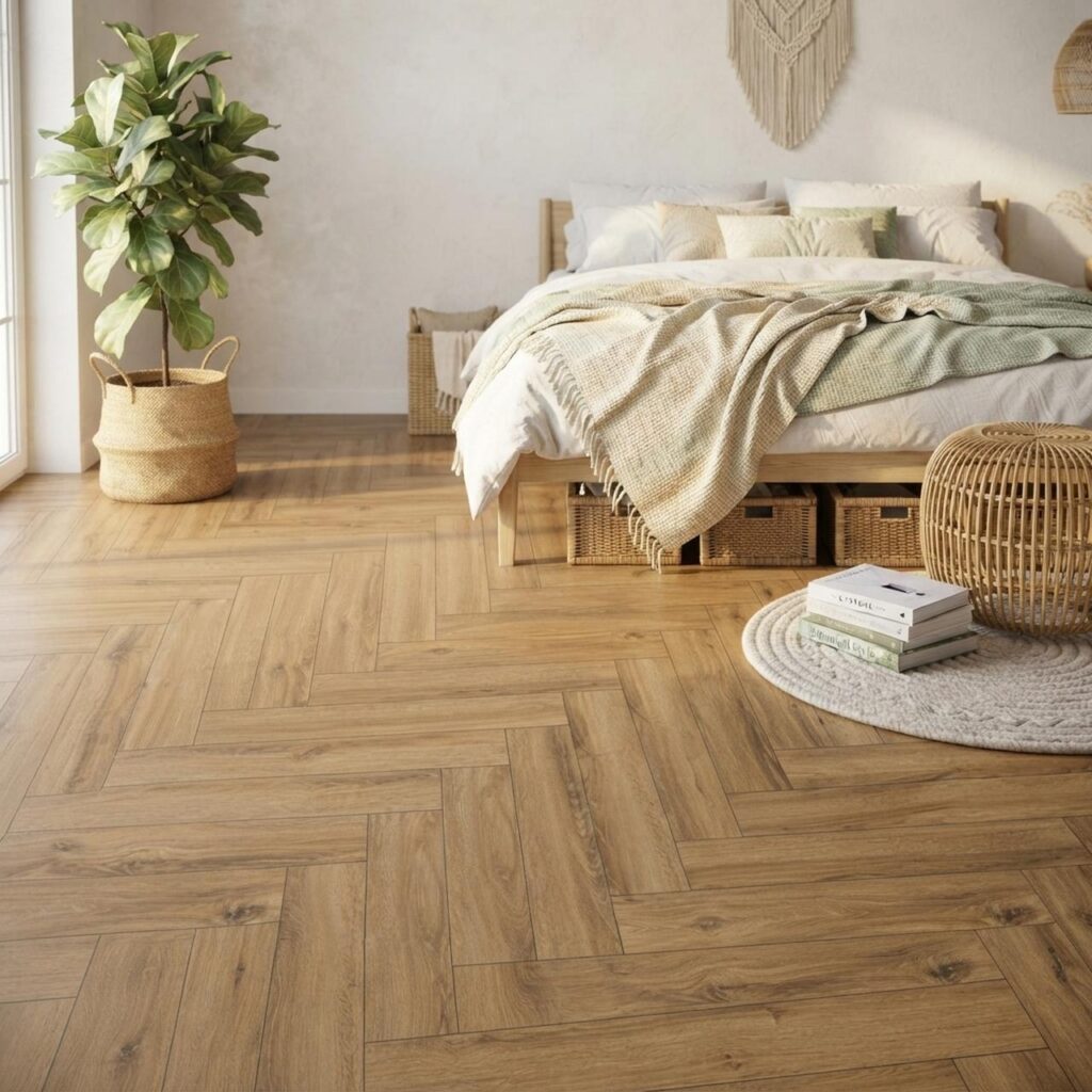 Jackson Oak HB · P1006-HB в интерьере: Спальня
