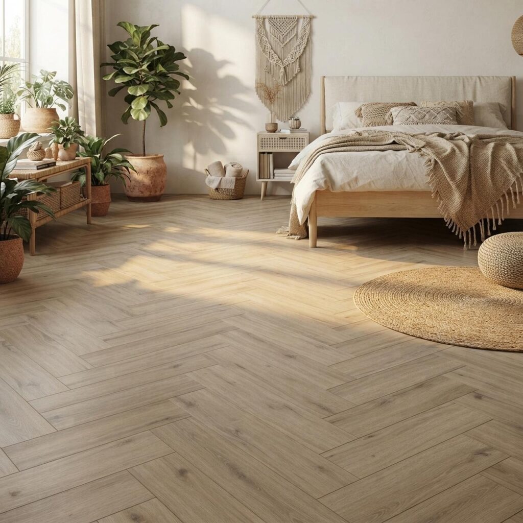 Ice Oak HB · P1007-HB в интерьере: Спальня