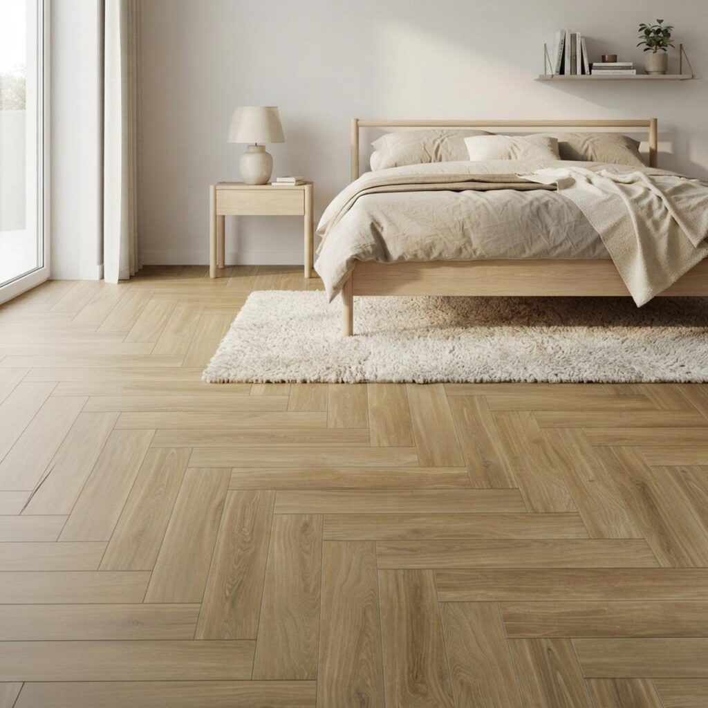 Calm Oak HB · P6003-HB в интерьере: Спальня