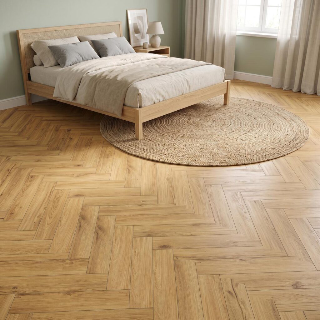 Honey Oak HB · P7001-HB в интерьере: Спальня