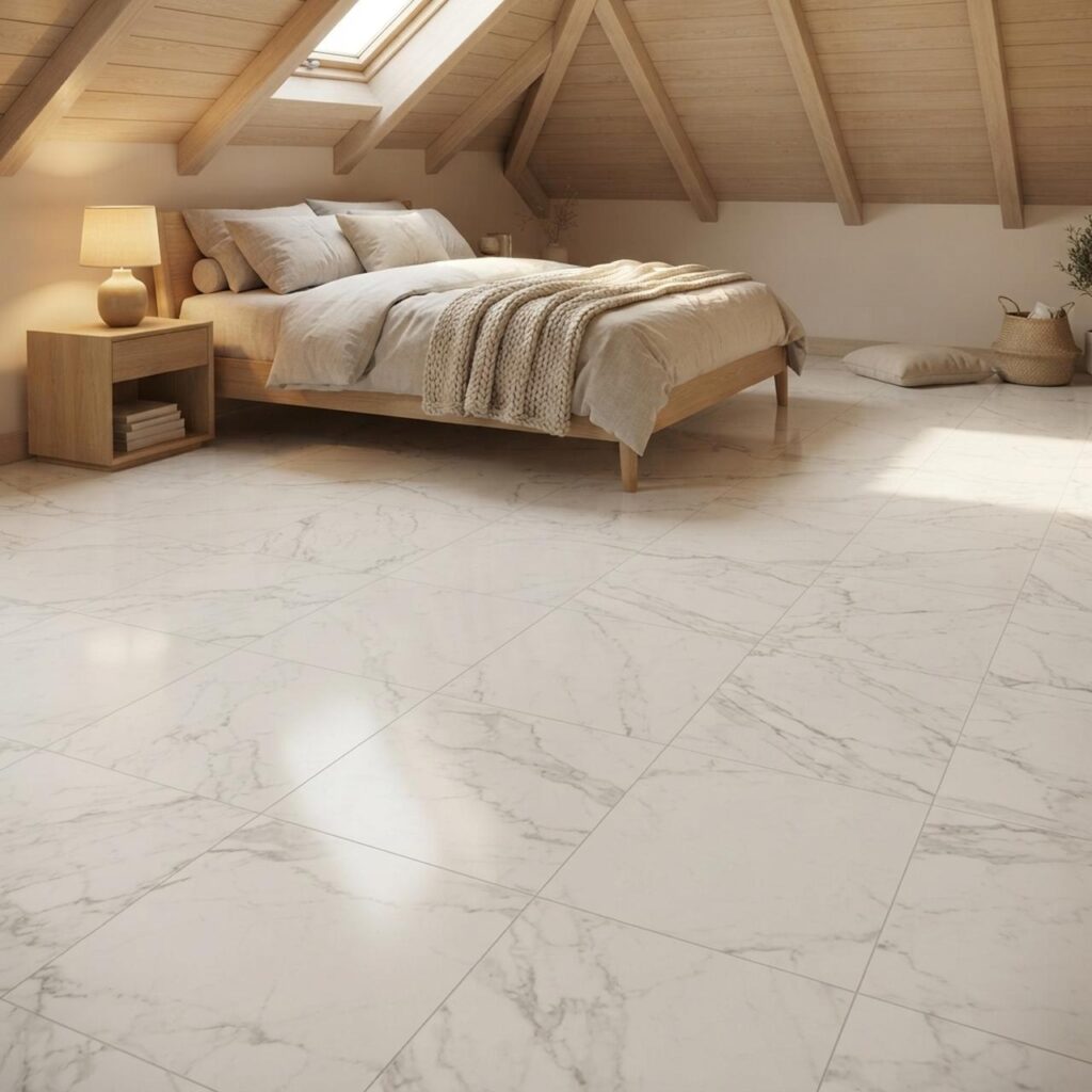 Carrara Marble · D2921 в интерьере: Спальня