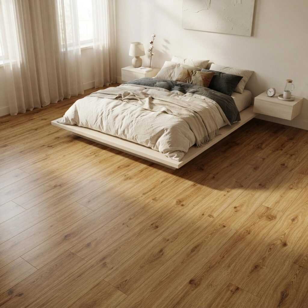 Riley Oak · P1004 в интерьере: Спальня