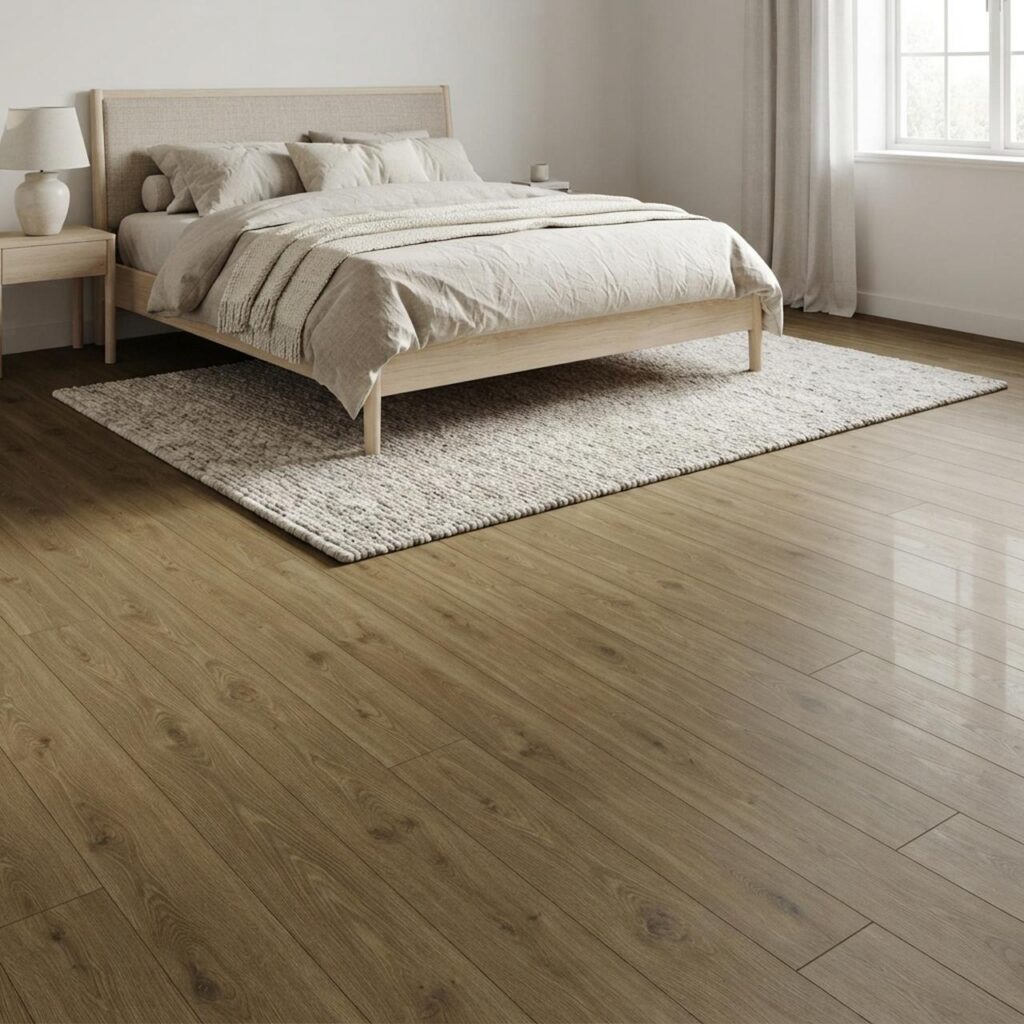 Calm Oak · P6003 в интерьере: Спальня