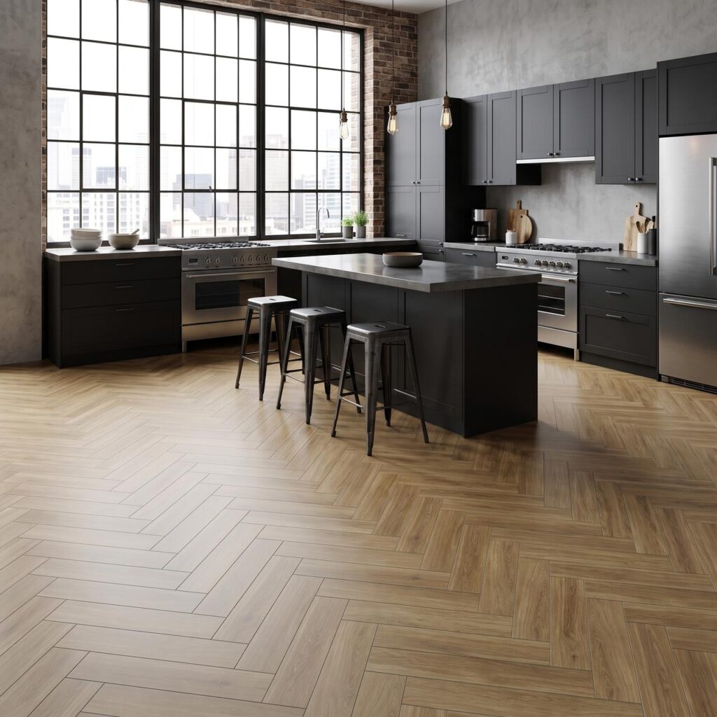 Calm Oak HB · P6003-HB в интерьере: Кухня