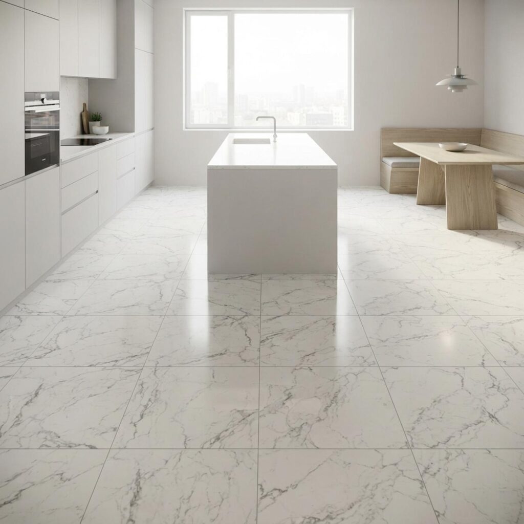 Carrara Marble · D2921 в интерьере: Кухня