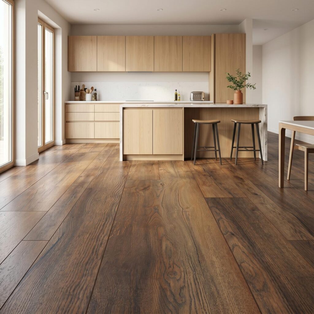 Дуб портовый · D3570-EXP в интерьере: Кухня