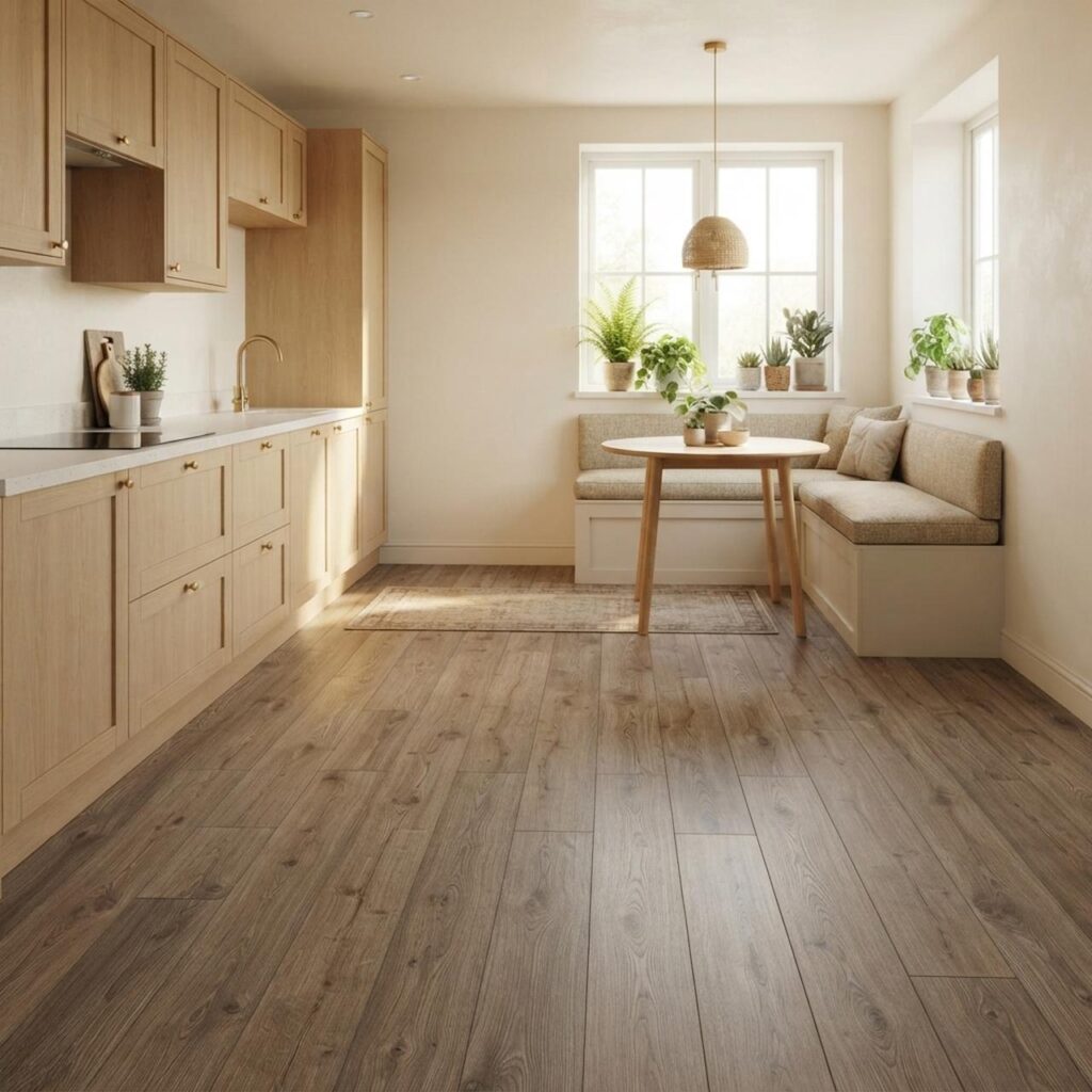Дуб Макро серый · D4792-MMP в интерьере: Кухня