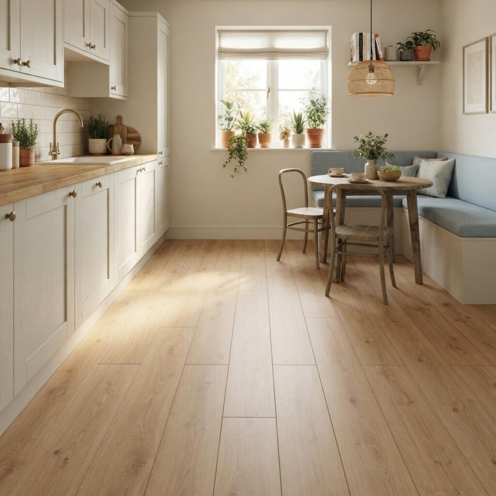 Дуб светлый Макро · D4752-MMP в интерьере: Кухня