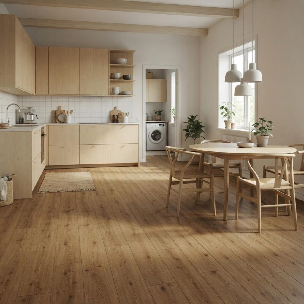 Makro Oak Gold · D41632 в интерьере: Кухня