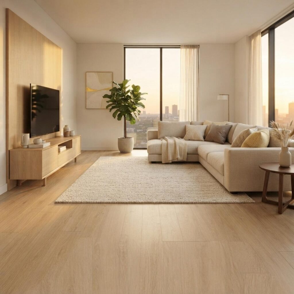 Elegance Oak Beige · D81142-MM в интерьере: Гостиная