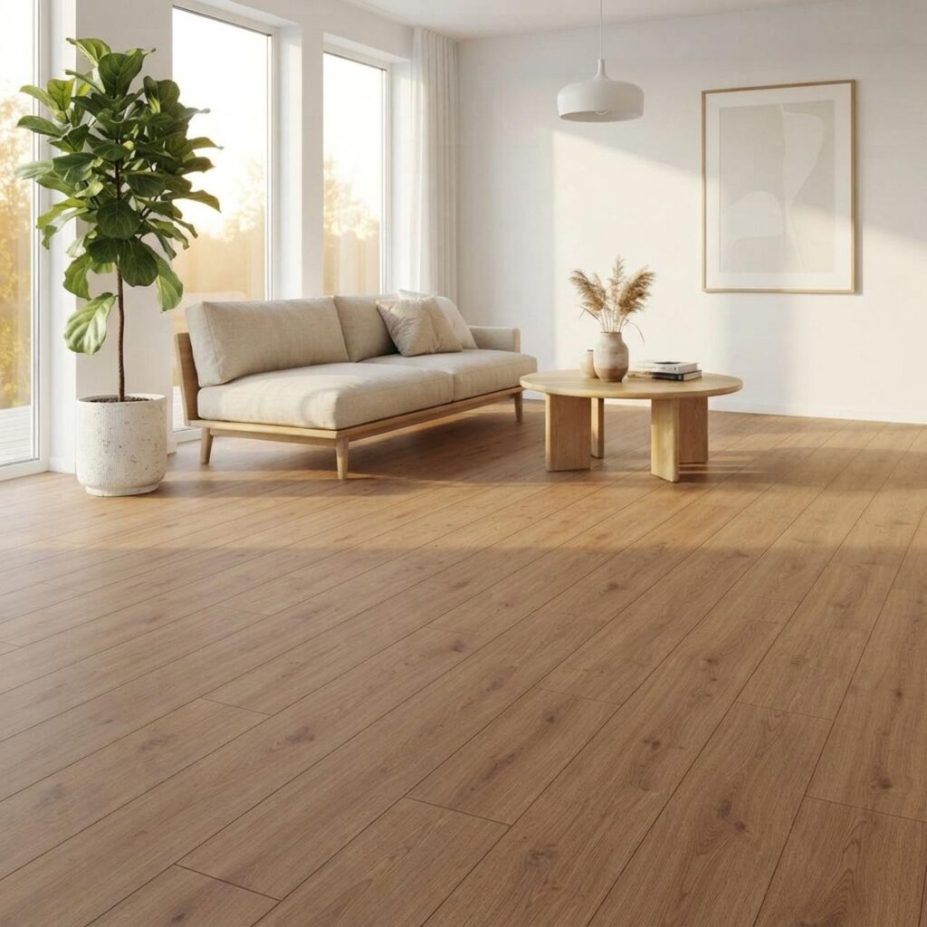 Norfolk Oak Kaffe · D80612 в интерьере: Гостиная