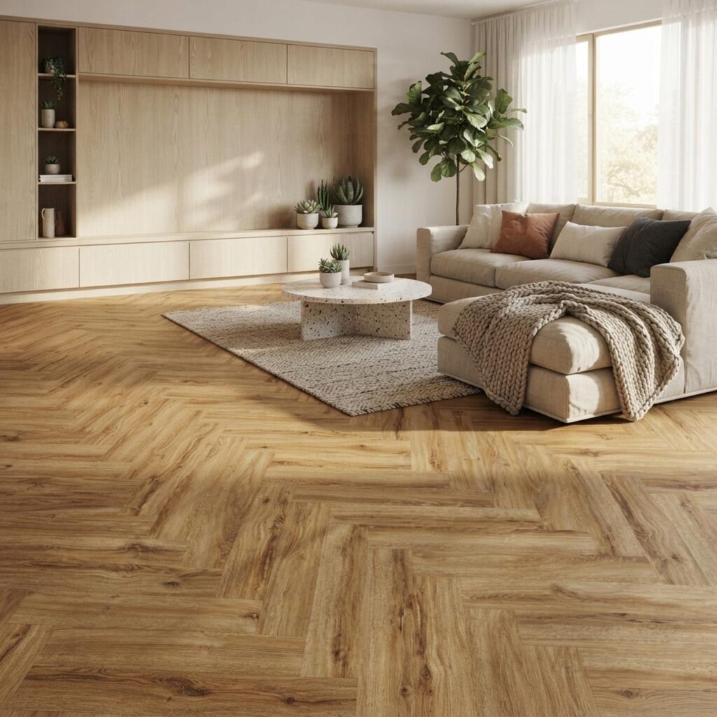 Riley Oak HB · P1004-HB в интерьере: Гостиная