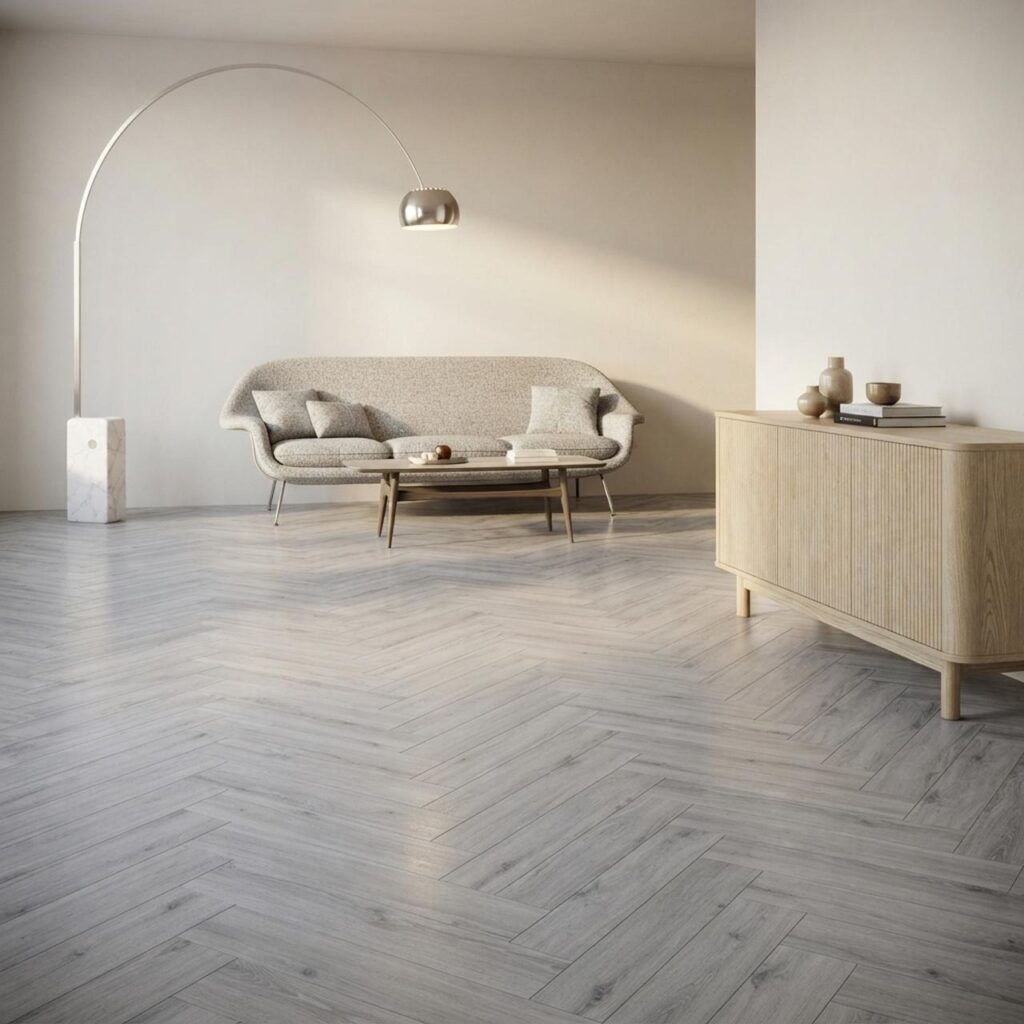 Ice Oak HB · P1007-HB в интерьере: Гостиная