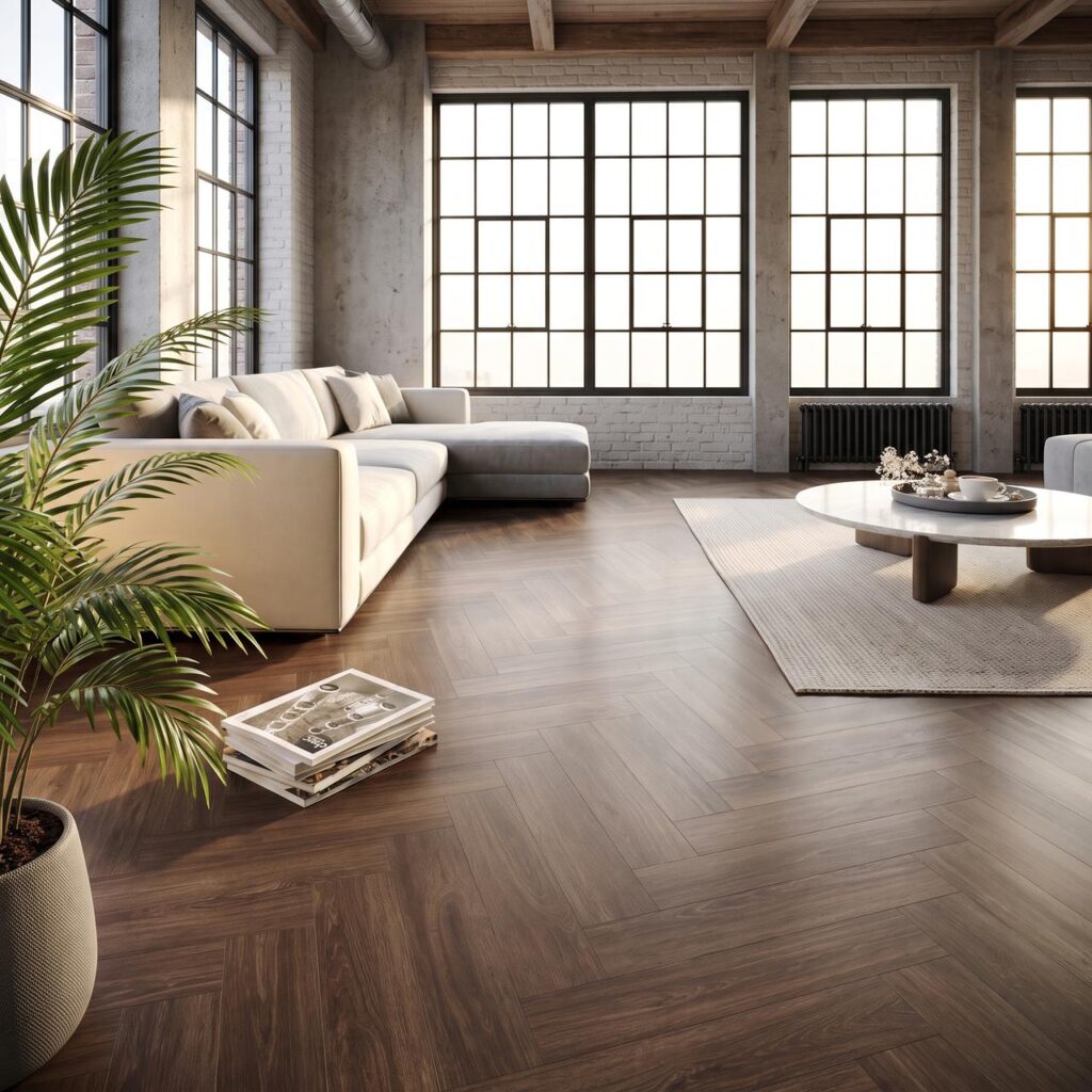 Marrone Oak HB · P6005-HB в интерьере: Гостиная
