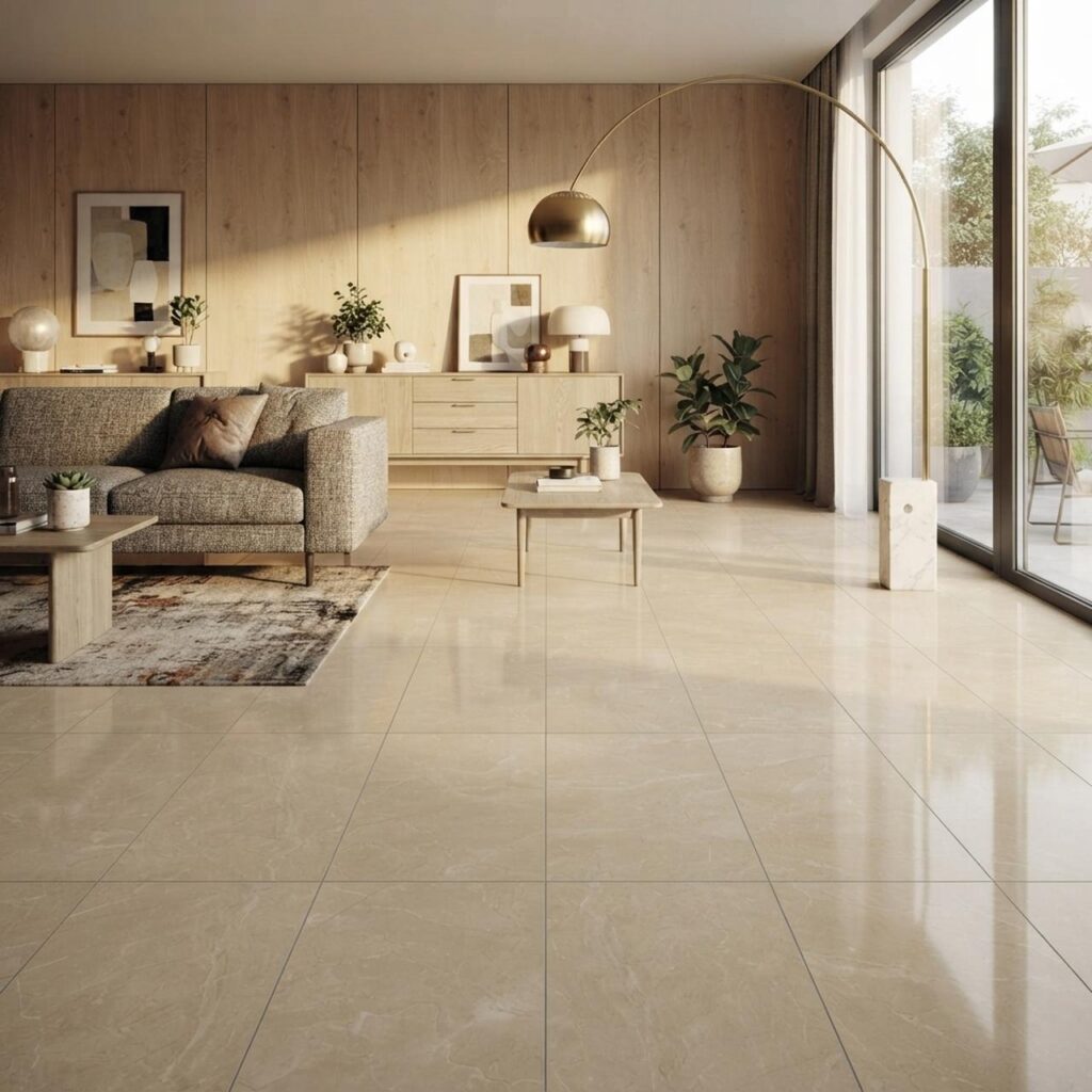 Botticino Classico Light · D2911 в интерьере: Гостиная
