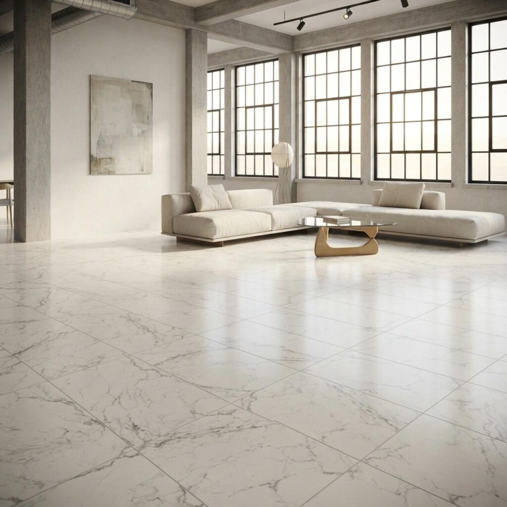 Carrara Marble · D2921 в интерьере: Гостиная