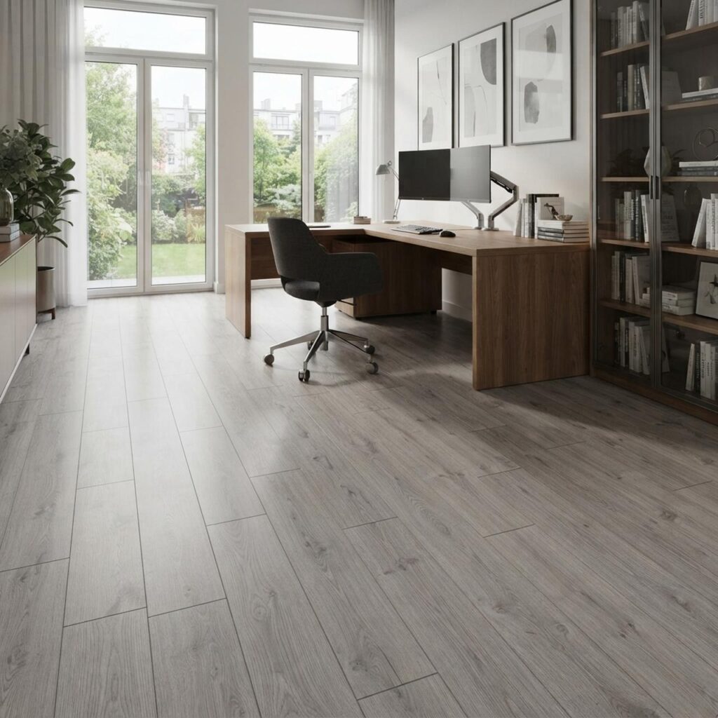 Дуб серый Премиум · D4956 в интерьере: Кабинет