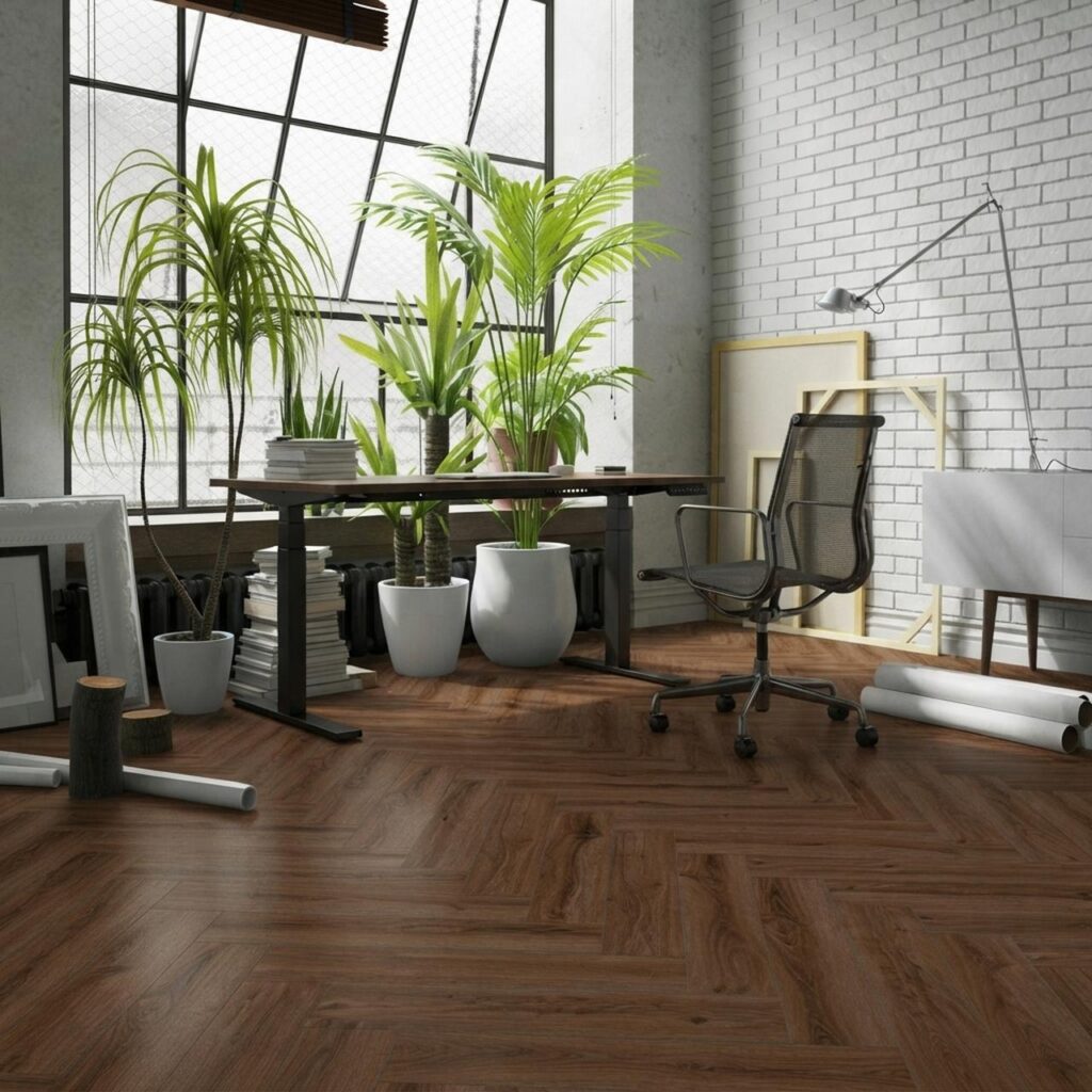 Portland Oak HB · P1005-HB в интерьере: Кабинет