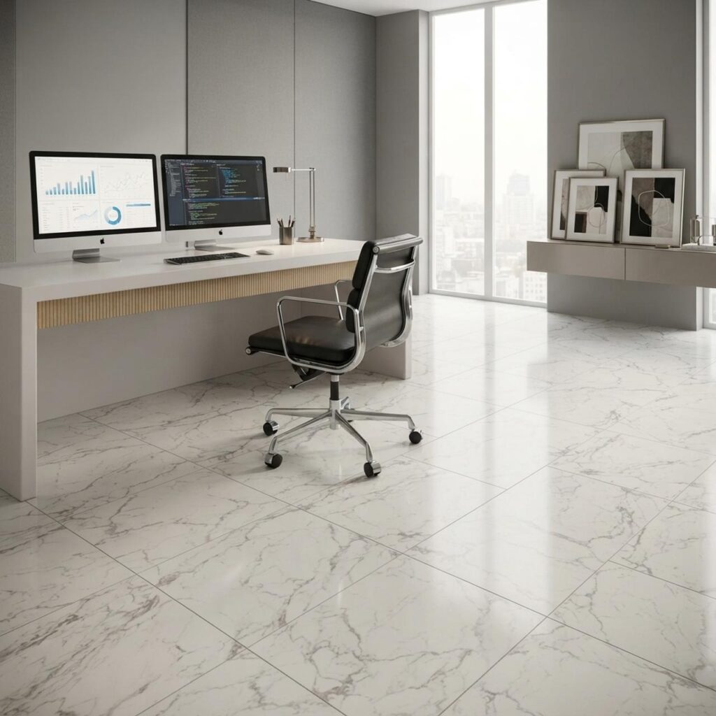 Carrara Marble · D2921 в интерьере: Кабинет