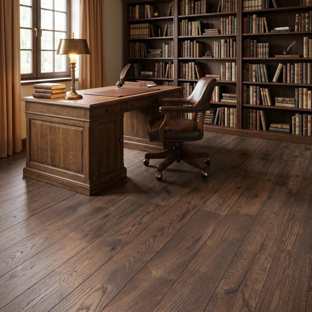 Дуб тёмный Петерсон · D4766-AA в интерьере: Кабинет