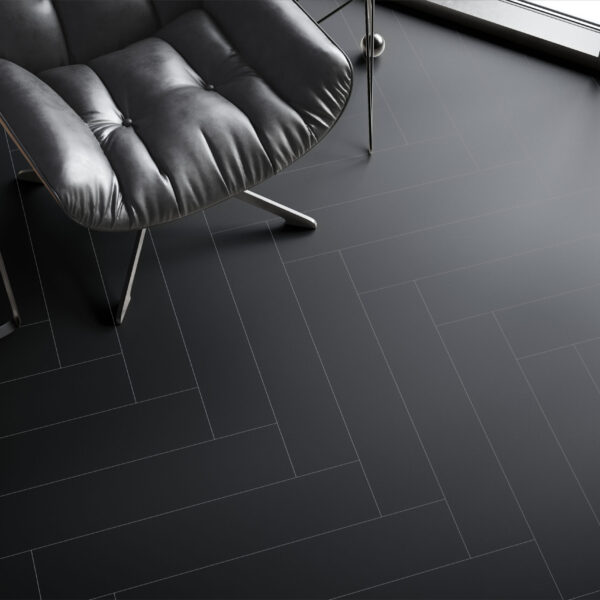 U190 Black HB — кварцвинил The Floor Herringbone